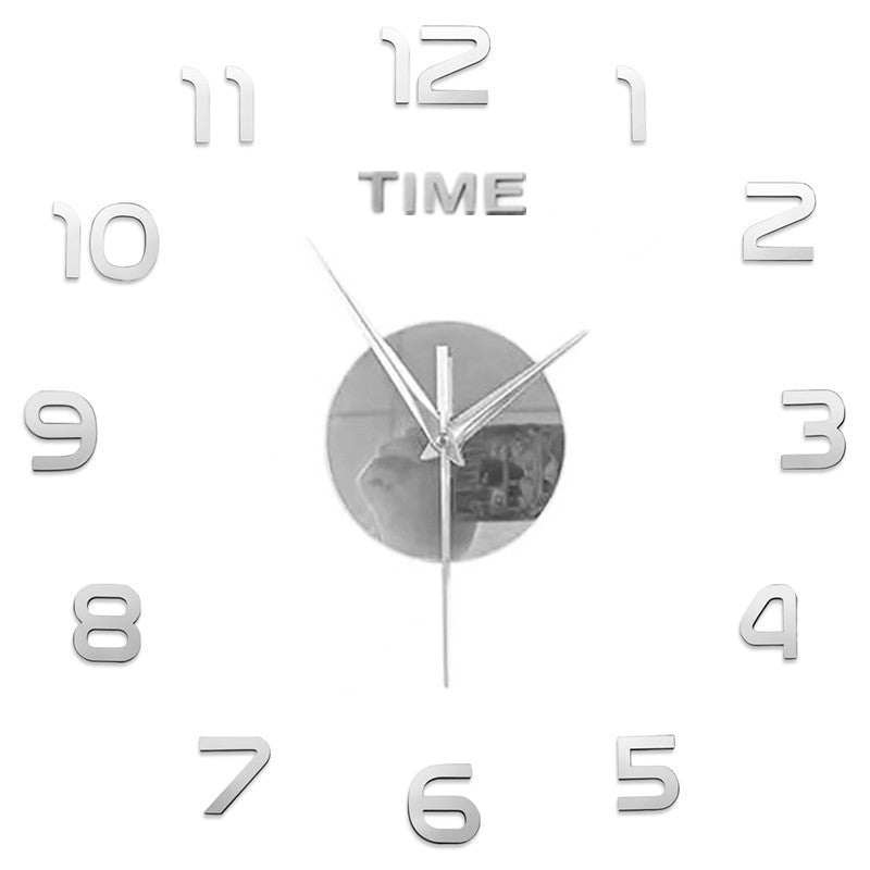 Creative Large DIY Acrylic Mirror Wall Clock (Nordic Style)