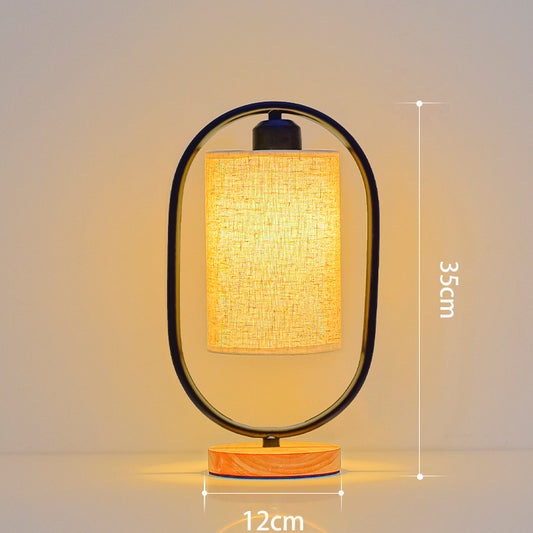 Nordic Bedroom Table Lamp with Adjustable Fabric Shade